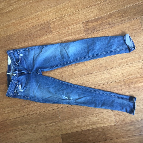 EUC rag & bone skinny stretch jeans in destroyed - Picture 2 of 4